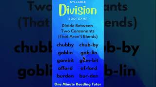 Syllable Division Bootcamp: Rule 1 - Divide Between Two Consonants-More Examples 3 #syllabledivision