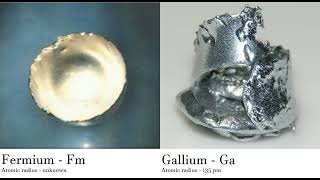 Fermium - Fm vs Gallium - Ga Comparing Element attributes Atoms