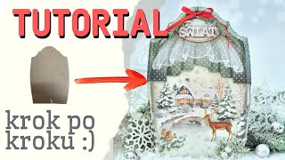 Winter picture decoupage curtain [step by step] - No. 830