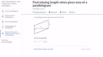 Finding the missing length of a parallelogram