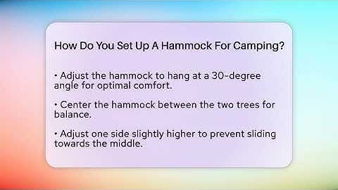 How Do You Set Up A Hammock For Camping? - Exploring Campgrounds