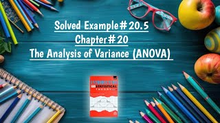 Solved Example#20.5 ||Chapter#20 ||The Analysis of Variance ANOVA