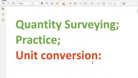 Quantity surveying practice : - ( Introduction; Unit conversion ) - 1.#quantitysurveying#civil