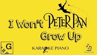 I Won't Grow Up  Piano Karaoke  Original Key  Peter Pan Musical