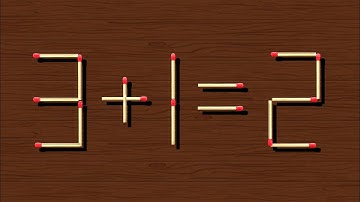 Move only 1 stick to make equation correct, Matchstick puzzle ✔