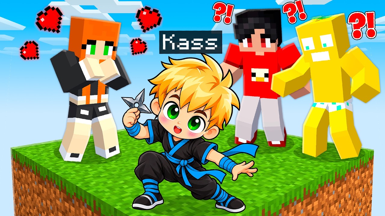 Eu me transformei em BEBÊ NINJA em UM BLOCO no Minecraft!