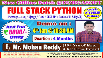 FULL STACK PYTHON Offline Training @ DURGASOFT