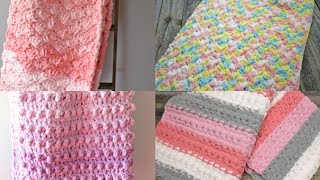 4 Girl Bernat Baby Blanket Crochet Pattern Super Chunky Yarn 6 Easy