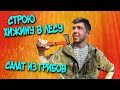 НАЧАЛ СТРОИТЬ ХИЖИНУ В ЛЕСУ. ДЕНЬ 1. ПРИГОТОВИЛ САЛАТ ИЗ ГРИБОВ НА КОСТРЕ. SOLO BUSHCRAFT CAMP.