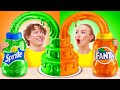 Eating Only One Colored Food For 24 Hours Challenge! Tasty Food Battle!