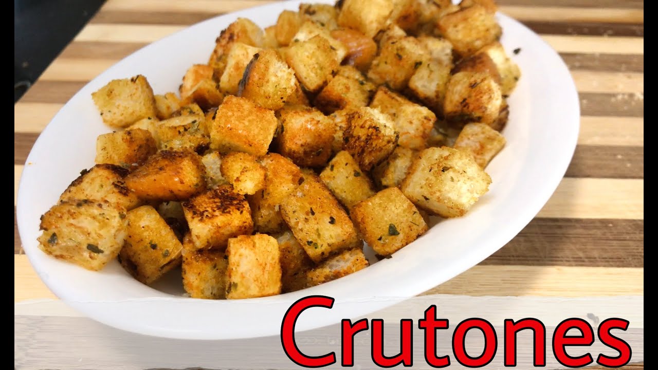 Como hacer Picatostes con pan de molde  ( Crutones en sarten )