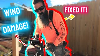 Fence DESTROYED by 70MPH Winds! (Watch the INSANE Fix)