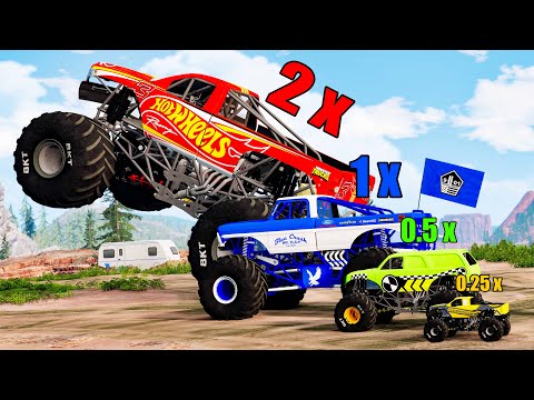 Big vs Medium vs Small Monster Trucks #4 - Beamng drive