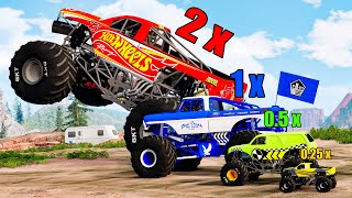 Big vs Medium vs Small Monster Trucks #4 - Beamng drive screenshot 4