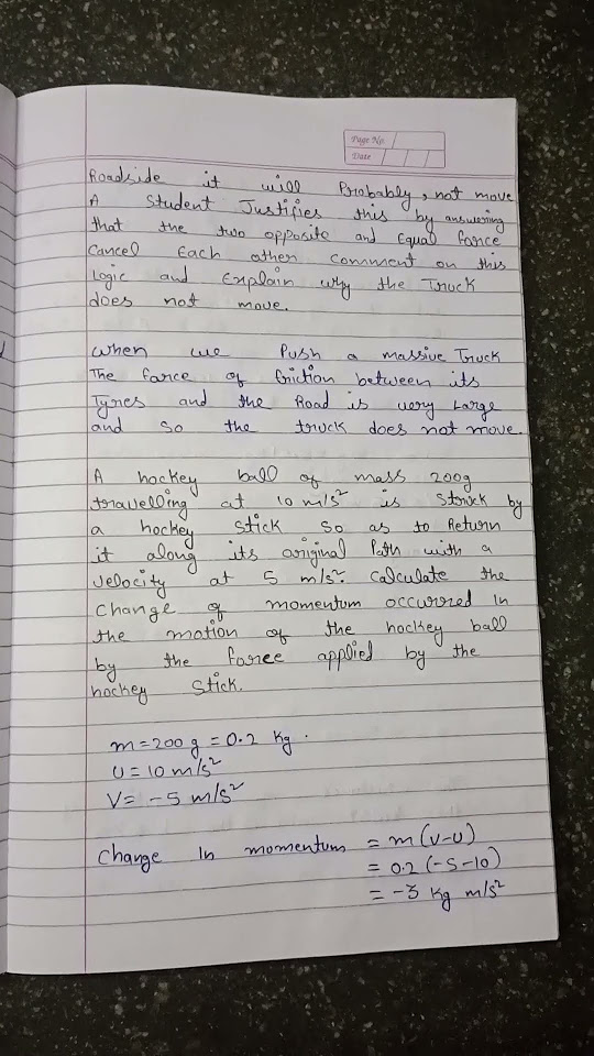 Class 9 Chapter 9 Science Force And Law Of Motion Exercise all question