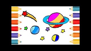 How to Draw Space Stars Planets Coloring Coloring Pages for