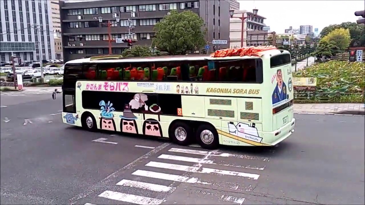 九州みやび観光バス 2階建バス 指宿を走る Kyusyu Miyabi Kanko Bus ran in Ibusuki