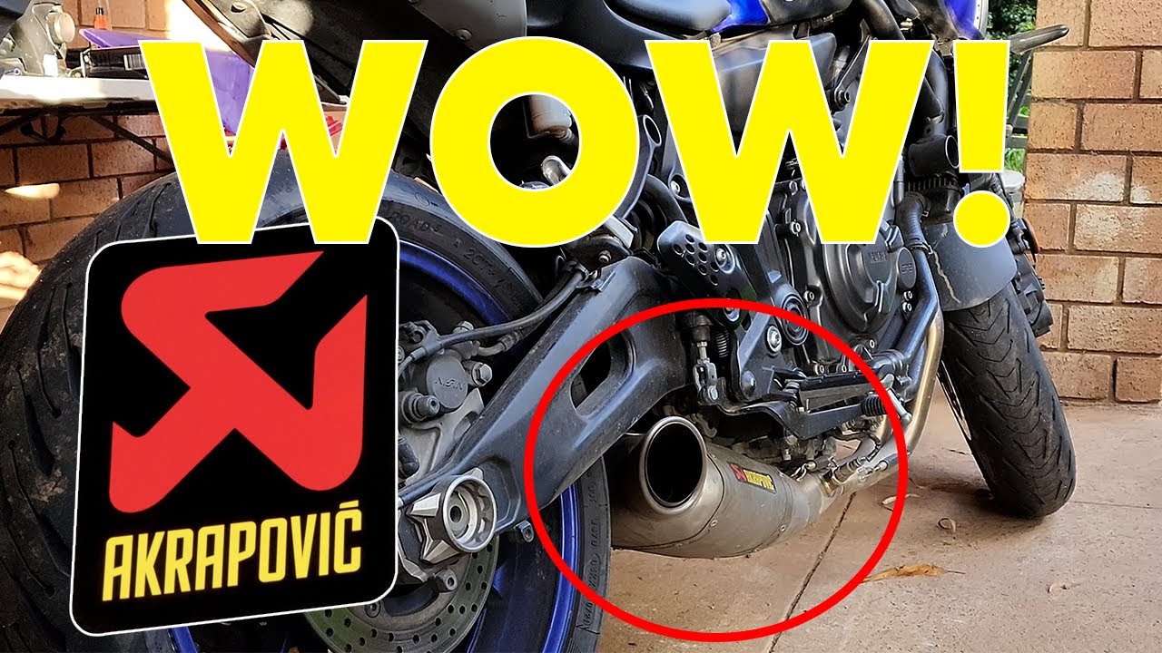 2022 Yamaha MT07 Akrapovic Full Exhaust System (No Baffle) Sound YouTube