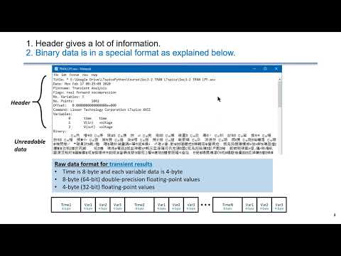 Raw data format of transient simulation results from LTspice