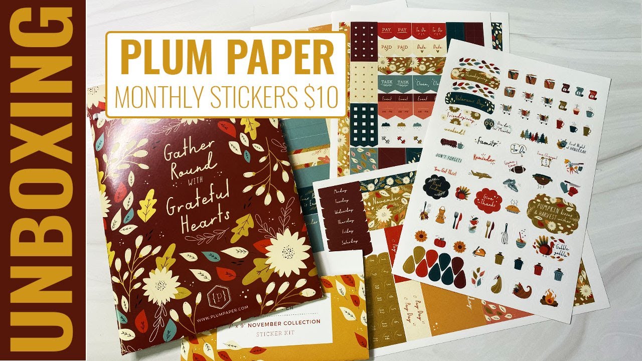 UNBOXING Plum Paper Monthly sticker subscription $10
