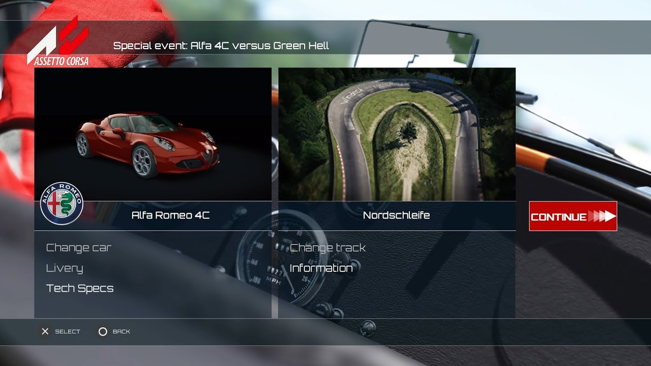 Assetto Corsa PS4 - Special Event: Alfa 4C vs. Greenhell - GOLD Hot lap first attempt - YouTube