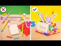 AWESOME ART HACKS &amp; SCHOOL DIY IDEAS 📦 Easy Paper Crafts And Cardboard Ideas By 123 GO!