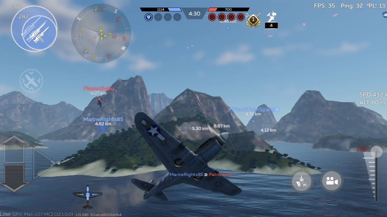War Thunder Mobile di HP 1 Jutaan 😱 Dogfight Low Setting - Itel RS4 