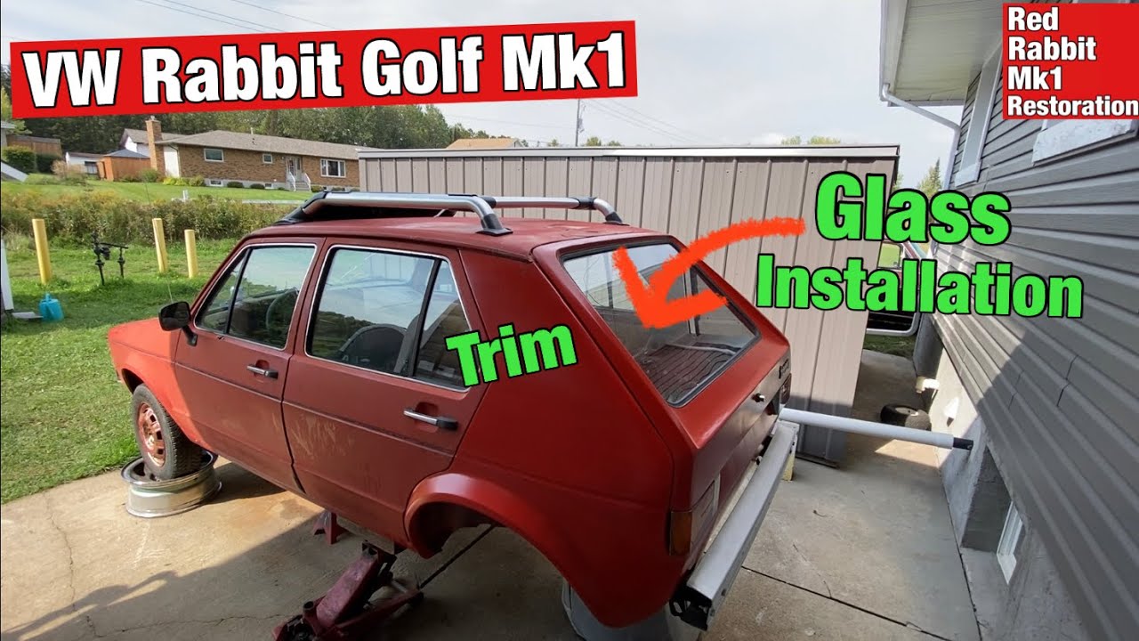 VW Golf Rabbit mk1 rear glass installation. How to install the rear ...