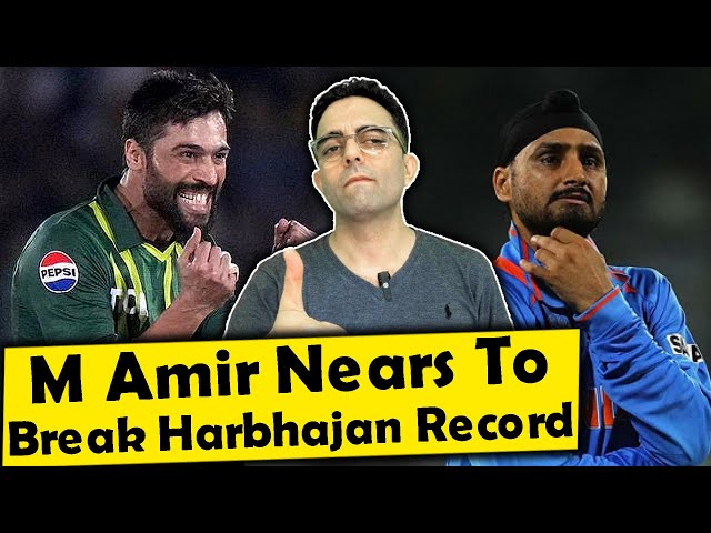 Mohammad Amir is on the verge of breaking Harbhajan Singh's record. class=