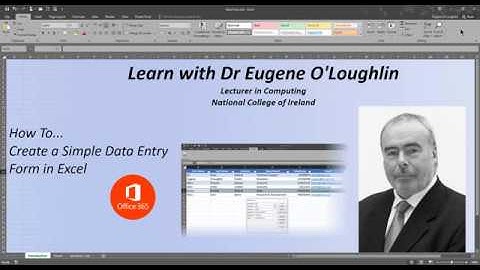 How To... Create a Simple Data Entry Form in Excel