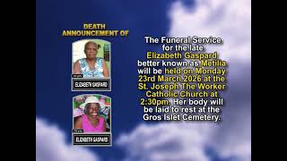 Elizabeth Gaspard  ~ Short Obituary