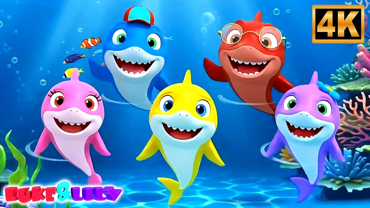 Five Little Baby Sharks Swimming Away | Fun Shape Learning Song for Kids | Nursery Rhymes
