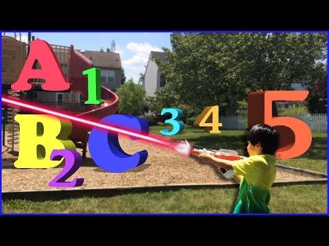 PRETEND PLAY Laser game Learning ABC Letter Alphabets and Numbers 1-10