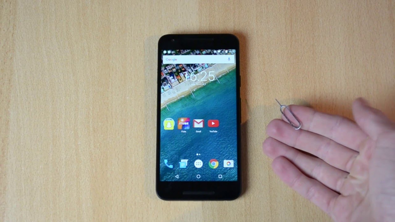 How To Insert A Nano Sim Card Into The Lg Nexus 5x Youtube