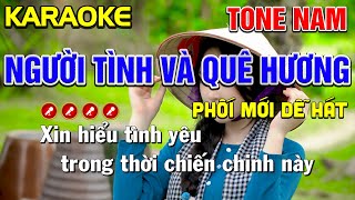 NGƯỜI TÌNH VÀ QUÊ HƯƠNG Karaoke Nhạc Sống Tone Nam ( PHỐI HAY ) - Tình Trần Organ