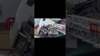 Scary Semitruck Nearly Plunges Off Turnpike Exit Rdan Cab Left Hanging Off Edge