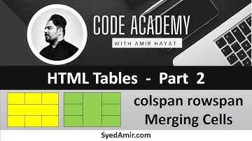 HTML tables Tag  13- Part II | Complete HTML5 Tutorial in Hindi/Urdu | CODE ACADEMY