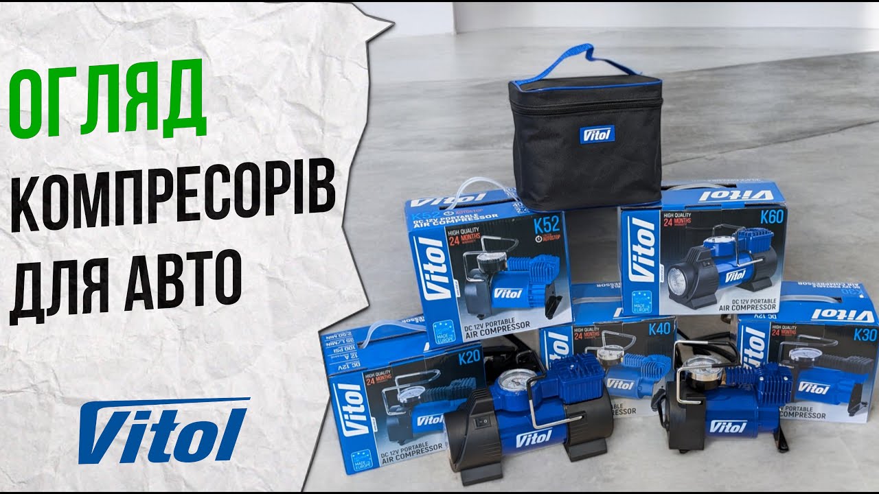 Компрессор K-60 40л/мин 10 Атм  VITOL К-60 - Video
