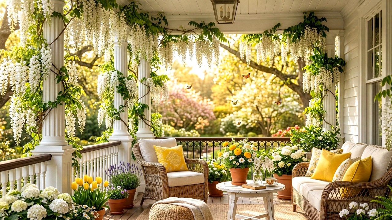 Golden Spring Jazz ☀️ Cozy Morning on the Balcony | Relaxing Jazz Ambience