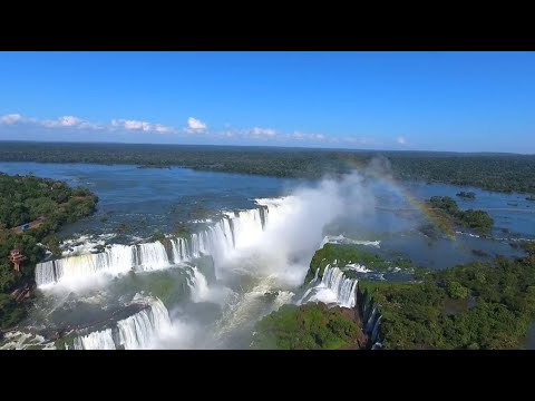 Três horas de som de cachoeira com imagens das Cataratas do Iguaçu