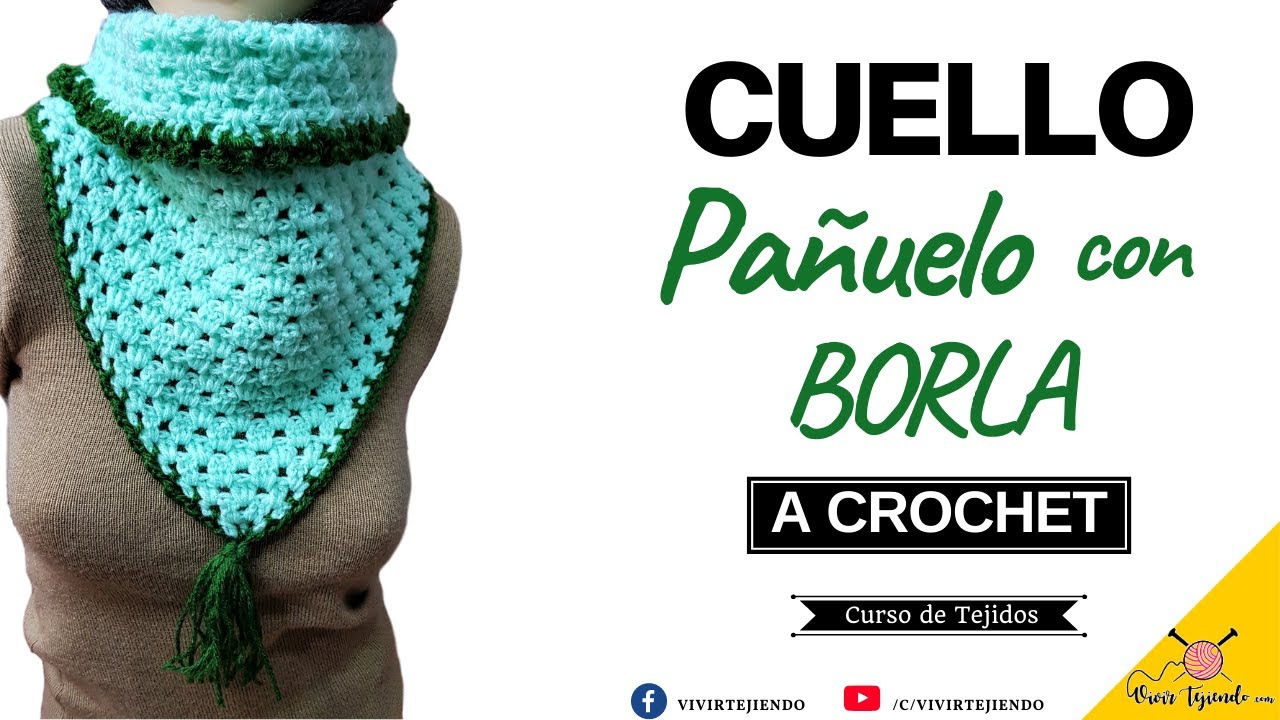 de MODA a Cuello Pañuelo Crochet Ganchillo con Borla Fácil y Rápido - YouTube