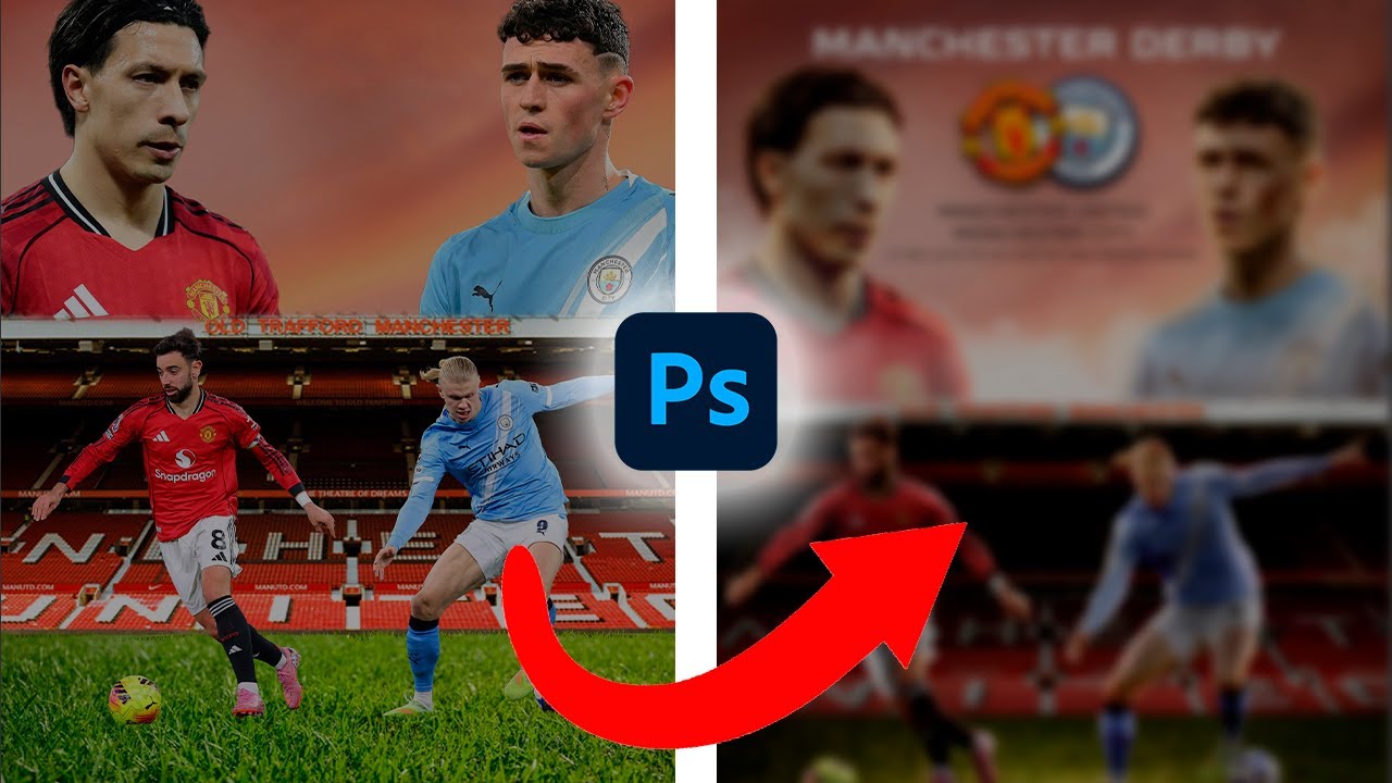 How I Made This Football Poster Design in Photoshop | Manchester Derby