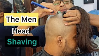 ASMR Head Shaving By Krishna Barber || Men Long Hair Head Shaving || Hair Donation 🪒❤️