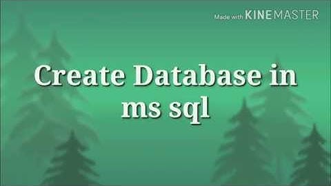 Create Database in MS Sql Without Coding