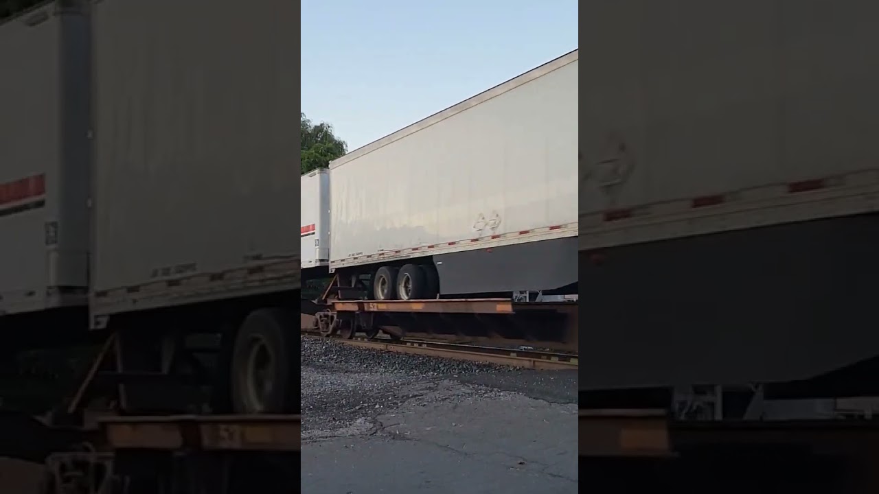 Piggyback Trailers on a CSX Train.  