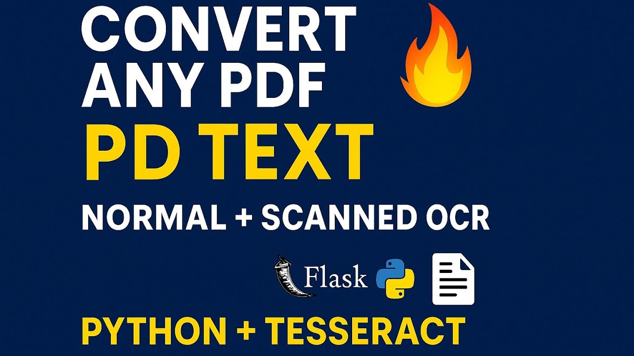 How to Convert Any PDF to Text Using Python & Flask | Normal + Scanned ...