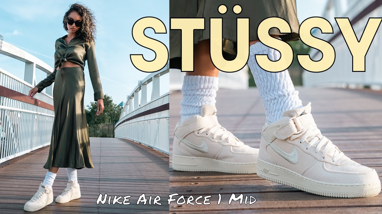 This MID deserves YOUR attention! Nike x Stussy Air Force 1 Mid Hemp On  Foot Review How to Style 