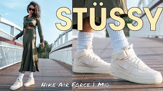 An On-Feet Look At The Stussy x Nike Air Force 1 Low Collection •