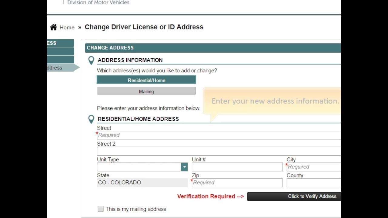 Change Driver License or ID Address - YouTube
