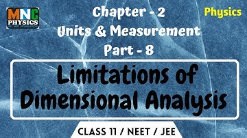 Limitations of Dimensional Analysis || Units and Measurement Class 11 || Dimensional Analysis